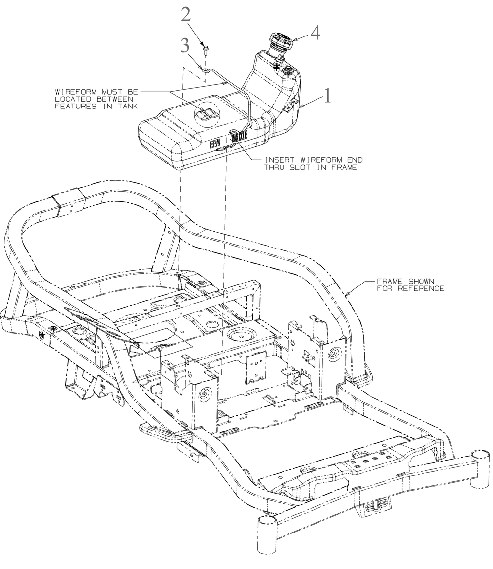 Fuel Tank 1 Diagram and Parts List for ZT1-54KH (17CM010)(2022) Cub Cadet Lawn Tractor